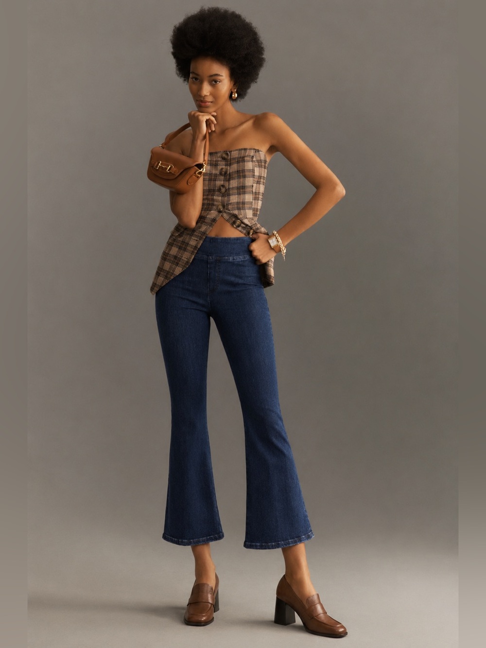 FRAME Jet Set Crop Mini Bootcut Pull-On Jeans